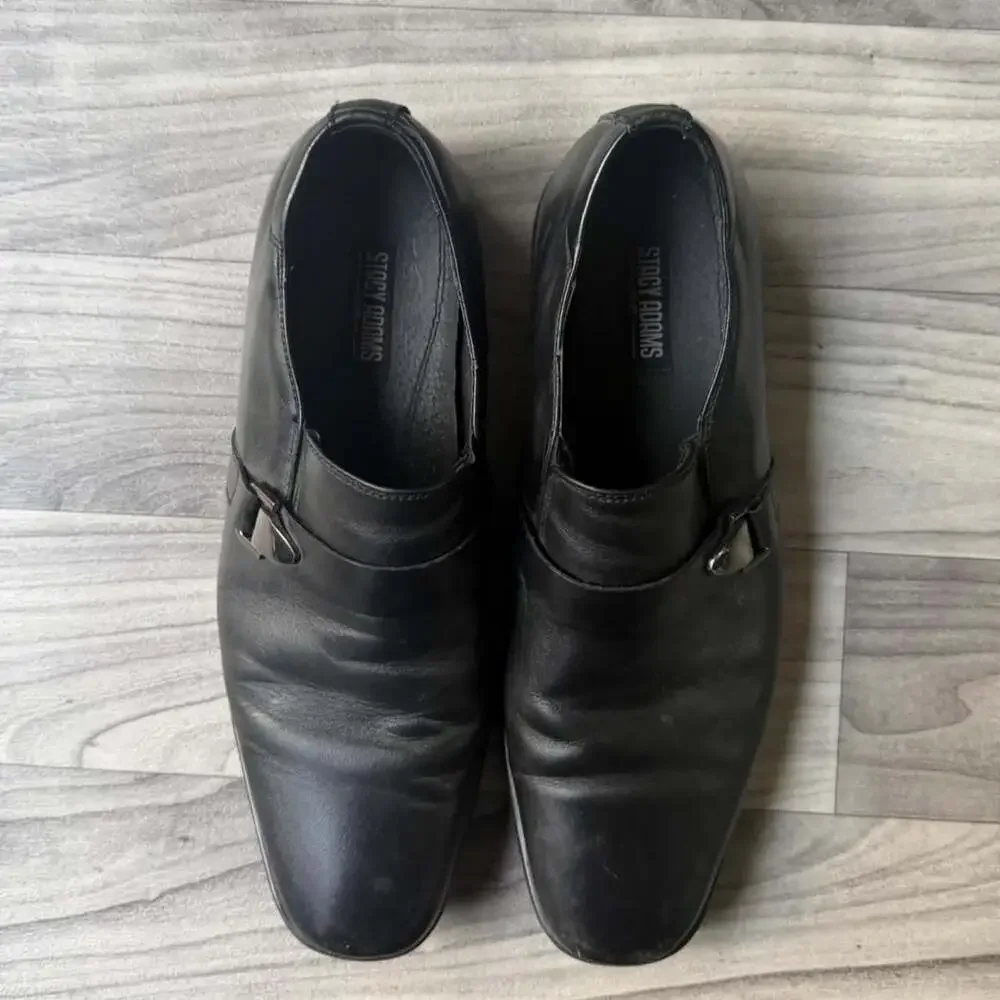 Stacy Adams Vintage Y2K Black Leather Monk Strap Loafers